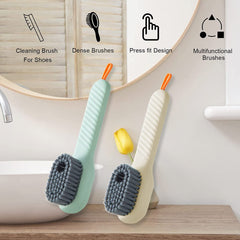 Ultimate Multiuse Shoe Cleaning Brush Kit: Long Handle, Multi-Directional Bristles, Soap Dispenser - Household & Leather Care, Bathroom & Kitchen Use