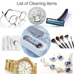 Portable Ultrasonic Jewelry Cleaner - Professional Mini Household Cleaning Machine for Jewelry, Eyeglasses, Watches, and More - Ultrasonic Vibration Technology