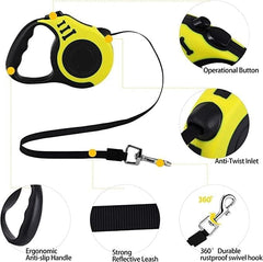 Premium Automatic Retractable Nylon Cat Lead Extension: Perfect for Puppy Walking, Running & Pet Adventures - Durable Dog Leash
